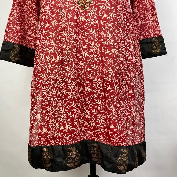 Chondon | Red Print Kurta Tunic - Picture 6 of 9
